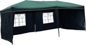 Gazebo pieghevole in alluminio 6x3x2,5m impermeabile in poliestere a 4 lati, colore:verde