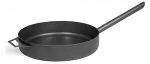 Padella in Acciaio Naturale 50cm con Manico Lungo, Profondit� 10cm, Peso 6kg - Ideale per Barbecue e Grigliate in Famiglia