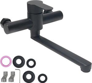 Rubinetto da cucina girevole a 360°, miscelatore nero con maniglia singola, acciaio inox, acqua calda e fredda, valvola ceramica, ideale per
