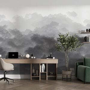 Carta da parati Foresta nella nebbia, paesaggi naturali, colore grigio, Carta da parati Acquerello, w01880v3 : Uwalls.it