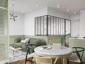 Vetrata angolare L210 x L120 x H130 in Alluminio termolaccato Stile atelier Nero - BAYVIEW