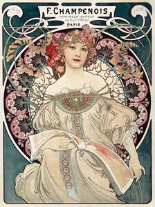 Riproduzione Lady in Green, Alfons Mucha