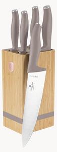 Coltelli da cucina con ceppo Taupe, set da 6