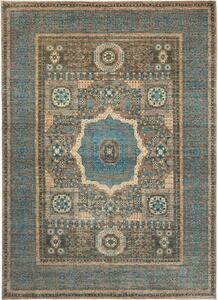 Tappeto Kairo Stilizzato Blu Petrolio Marrone 173x244 Cm