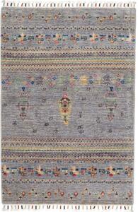 Tappeto Gabbeh Nova Geometrico Grigio Multicolore 80x116 Cm
