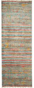 Tappeto Istintia Geometrico Turchese Marrone Corsia 83x235 Cm