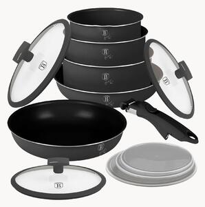 Batteria di pentole in alluminio con rivestimento antiaderente Anthracite 12 pz
