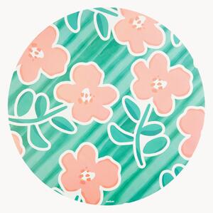 Set di 6 tovagliette rotonde con stampa floreale Primula