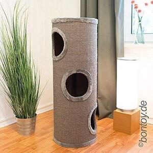Silecomplaza, tiragraffi Buddy, grigio, dimensioni 37 cm x 100 cm, con comodo lettino, dotato di TRE tane
