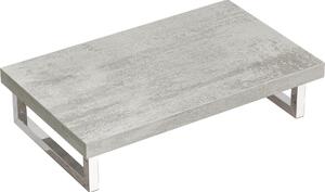 Doporro Mensola Sospesa per Lavabo da Appoggio 50x80 cm in Legno Effetto Cemento Chiaro, Consolle da Parete per Bagno con Staffe, Mobile da Bagno Design Industriale Platte02