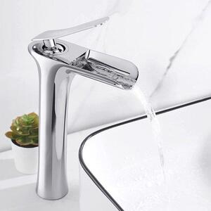 Miscelatore per cucina Famanu, design a cascata, cromato