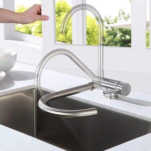 Famanu - Rubinetto da cucina di alta qualità, girevole, colore nero