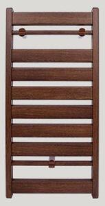Riscaldamento asciugamani in alluminio ALLTHERM Luxe Wood 900/500, dimensioni 905x500 mm, aspetto legno noce – radiatore a scala per il bagno