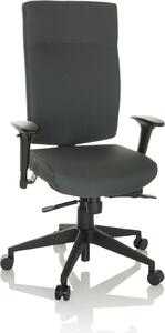 Silecomplaza 608530 - Sedia da ufficio girevole PRO-TEC 300, rivestita in tessuto grigio. Sedia ergonomica per ufficio, con schienale alto e braccioli regolabili