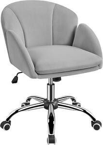 Silecomplaza: Sedia da scrivania ergonomica, sedia da ufficio con capacità di carico fino a 136 kg, girevole, regolabile in altezza, sedia da computer con braccioli e schienale, ideale per camera da letto, ufficio o soggiorno, colore grigio chiaro