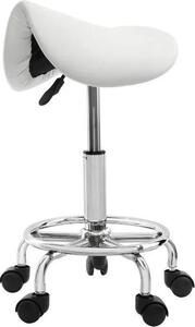 Poltrona per parrucchieri, design ergonomico, girevole a 360°, BIANCA