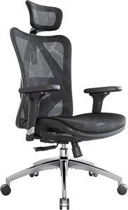 Silecomplaza M57, sedia da ufficio ergonomica, poltrona da ufficio con braccioli regolabili in 3D e supporto lombare, schienale alto in rete traspirante, sedia da scrivania con capacità di carico fino a 150 kg (330 libbre) (nera)