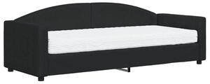 VidaXL Divano letto con materasso Nero 80x200 cm Tessuto