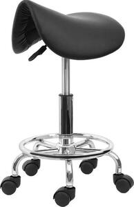 Poltrona per parrucchieri, design ergonomico, girevole a 360°, nera