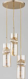 Lampadario Kapris dorato 3xE27x60W in vetro, dimensioni: 95x32x32 cm, IP20, Alfa