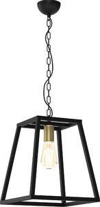 Lampada a sospensione Frame nero opaco-ottone anticato-patina 1xE27x15W metallo dim.: 80x30x30 cm IP20 Luminex