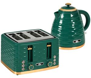 HOMCOM Set 2 in 1 tostapane e bollitore con 7 livelli, scongelamento e riscaldamento, Verde | Aosom Italy