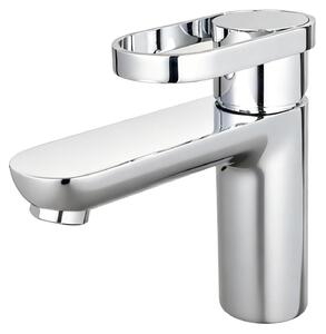 Miscelatore monocomando per bagno, finitura cromata, a risparmio idrico, attacco G3/8, altezza del beccuccio 83 mm