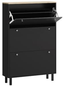 HOMCOM Scarpiera slim per 24 paia di scarpe con 3 cassetti ribaltabili e ripiani regolabili, Nero | Aosom Italy