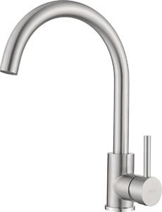 Rubinetto da cucina orientabile a 360° - Acqua calda e fredda - Acciaio inox spazzolato