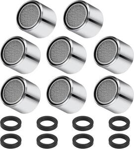 Set di 8 filtri per rubinetto, filtri per rubinetto in acciaio inossidabile, filtri per rubinetto a risparmio idrico con filtro, inclusi 8 inserti per vasche da bagno e lavelli da cucina