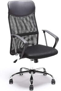 Silecomplaza, sedia da ufficio ergonomica, sedia girevole, seduta imbottita, regolabile in altezza e inclinazione, portata massima di 120 kg, colore nero