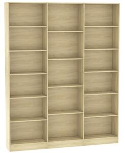 HOMCOM Libreria 6 livelli con 17 scomparti e ripiani regolabili, 149x23.6x188 cm, Rovere | Aosom Italy