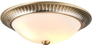 Lampada da soffitto rotonda BRAHM in ottone anticato 2xE14x15W, metallo, dimensioni: 10x32x32 cm, IP20, Endon