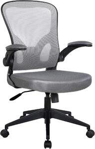 Silecomplaza: Sedia da ufficio ergonomica, girevole, per scrivania, con rivestimento in rete, colore: nero/grigio, senza poggiatesta