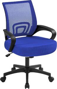 Silecomplaza: Sedia da ufficio ergonomica con schienale a rete e braccioli, colore blu