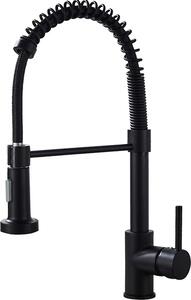 Rubinetto da cucina per acqua calda e fredda, girevole, con doccetta estraibile, moderno rubinetto da cucina in acciaio inox