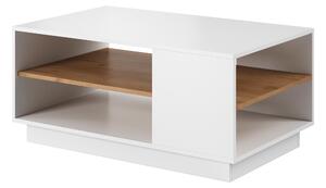 Tavolino da salotto con ripiano, bianco / rovere Craft Gold, 100 x 60 x 45,5 cm