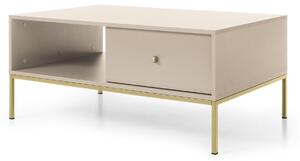 Tavolino da salotto con cassetti, beige, 104 x 68 x 47 cm