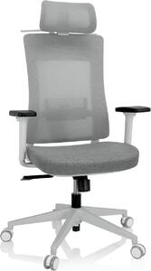 Silecomplaza 810038 - Sedia da ufficio ergonomica COMFIO WMH, sedia girevole con supporto lombare e poggiatesta regolabili, rivestita in tessuto/rete, colore grigio