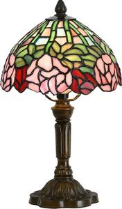 Lampada da tavolo Tiffany Clayre & Eef Ø 21x39 cm Fiori di vetro rosa verde