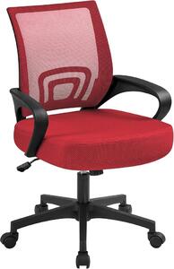 Silecomplaza: Sedia da ufficio ergonomica con schienale in rete e braccioli, colore rosso