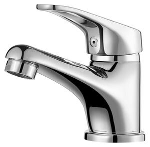 Miscelatore per lavabo da bagno, per acqua fredda e calda, a risparmio idrico, finitura cromata