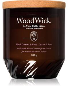 Woodwick Black Currant & Rose candela profumata 184 g