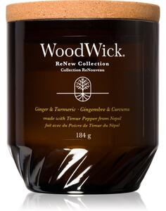 Woodwick Ginger & Turmeric candela profumata con stoppino in legno 184 g