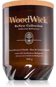 Woodwick Cherry Blossom & Vanilla candela profumata con stoppino in legno 368 g