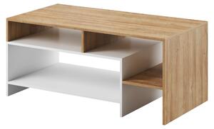 Tavolino asimmetrico per soggiorno, legno di quercia "Craft" / antracite, 120 x 60 x 52,8 cm
