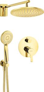 Set doccia da incasso, rotondo, monocomando, miscelatore, ottone