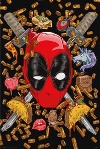 Posters, Stampe Deadpool - Bullets and Chimichangas