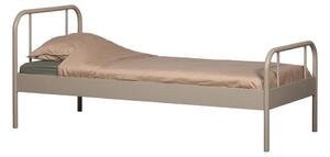 Letto singolo beige in metallo con rete inclusa 90x200 cm Mata – WOOOD