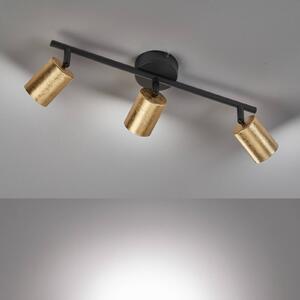 FISCHER & HONSEL Vano faretto da soffitto LED oro, 3 luci, lungo